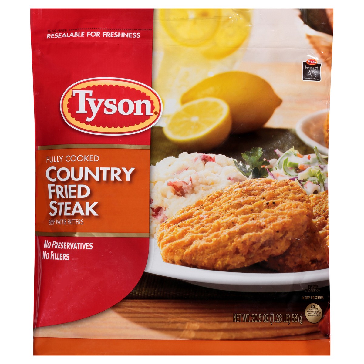 slide 1 of 7, Tyson Frozen Fully Cooked Country Fried Steak Patties, 20.5 oz, 20.5 oz