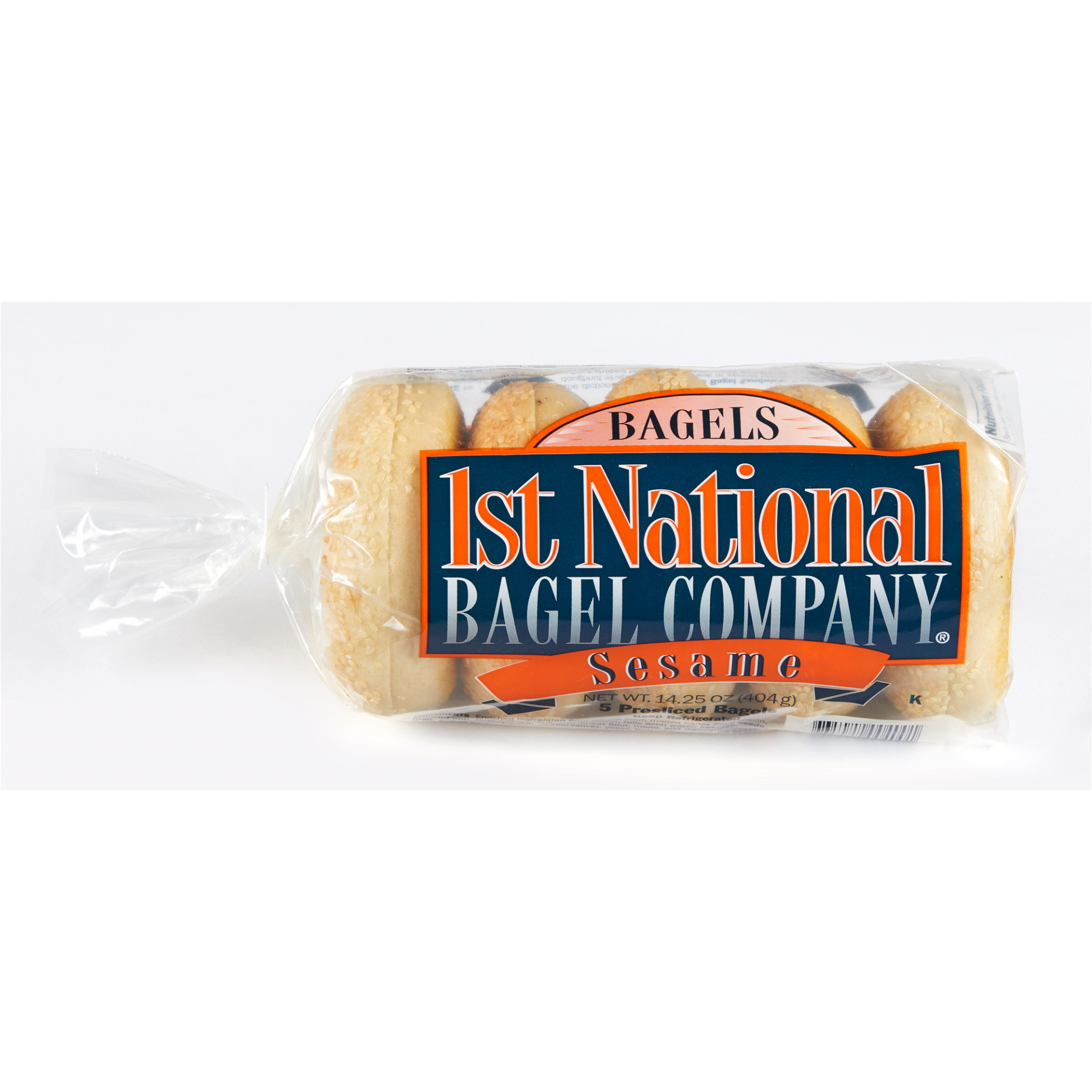 slide 1 of 1, 1st National Bagel Company Sesame Bagels, 14.25 oz