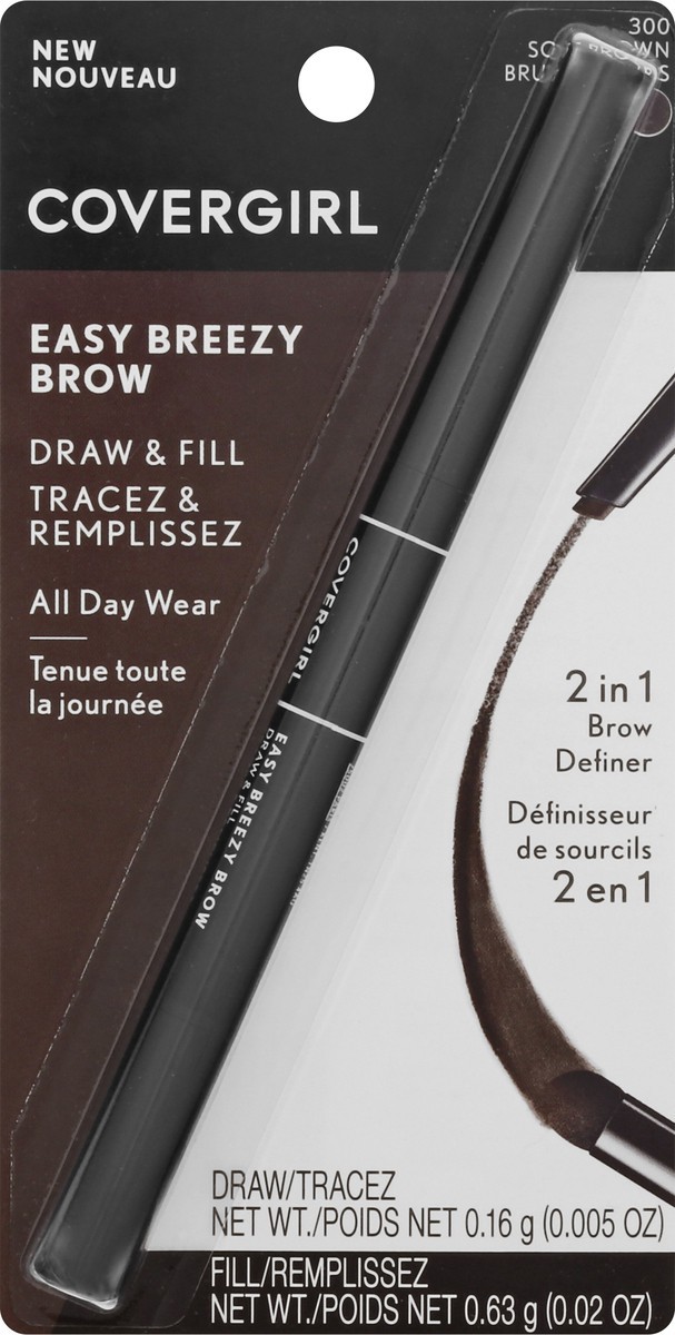 slide 1 of 2, Covergirl COVERGIRL Easy Breezy Brow Draw and Fill Brow Tool, Soft Brown, 0.79 g