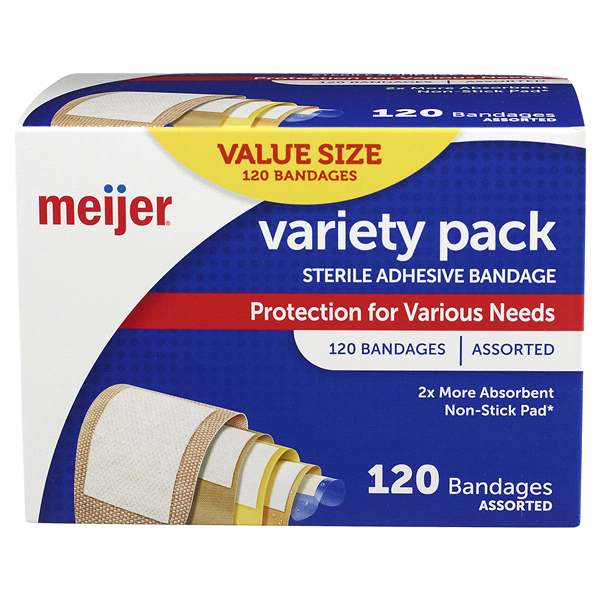 slide 1 of 1, Meijer Assorted Bandages, 120 ct