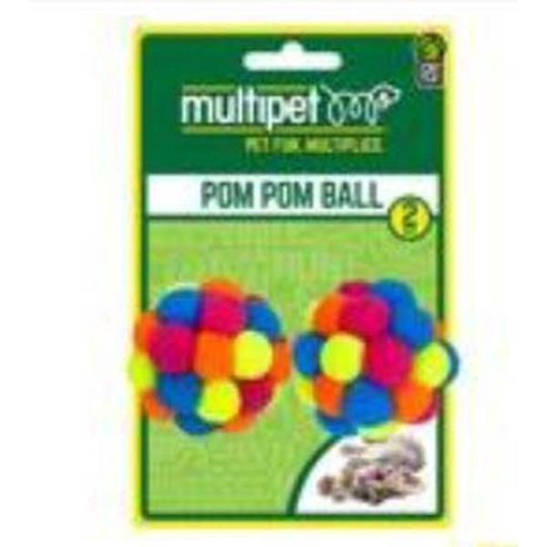 slide 1 of 1, Multipet Pom Pom Balls, 2 ct