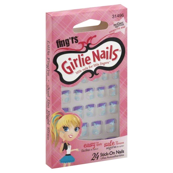 slide 1 of 1, Fing'rs Stick-On Nails 24 ea, 24 ct