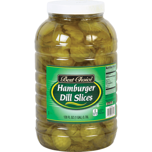 slide 1 of 1, Best Choice Hamburger Dill Slices, 128 oz