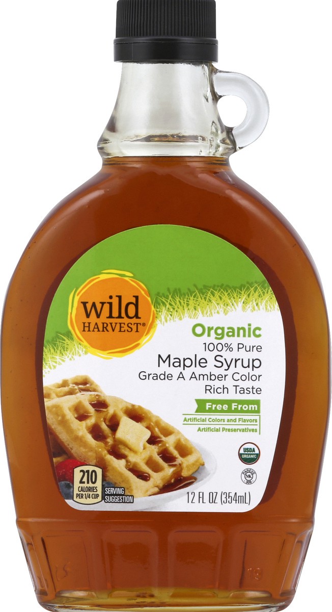 slide 1 of 8, Wild Harvest Organic Maple Syrup 100%, 12 fl oz