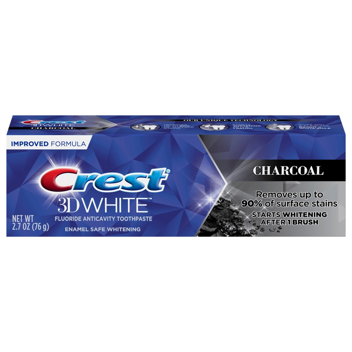 slide 1 of 3, Crest 3D White Charcoal Teeth Whitening Toothpaste, 2.7 oz, 3 oz