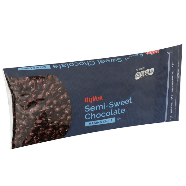 slide 1 of 1, Hy-vee Semi-sweet Chocolate Baking Chips, 24 oz