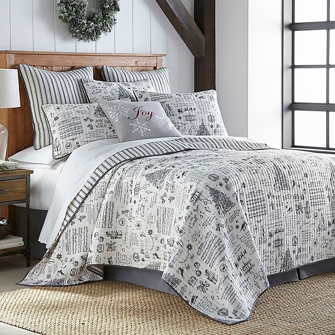 slide 1 of 3, Levtex Home Ember Reversible Full/Queen Quilt Set - Charcoal/Ivory, 3 ct