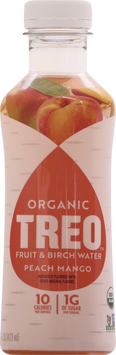 slide 6 of 9, Treo Organic Peach Mango Fruit & Birch Water 16 oz, 16 oz