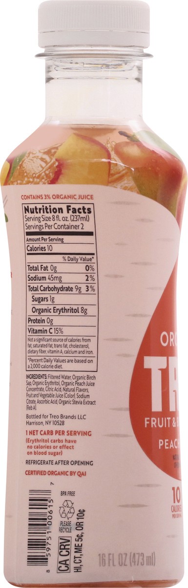 slide 7 of 9, Treo Organic Peach Mango Fruit & Birch Water 16 oz, 16 oz