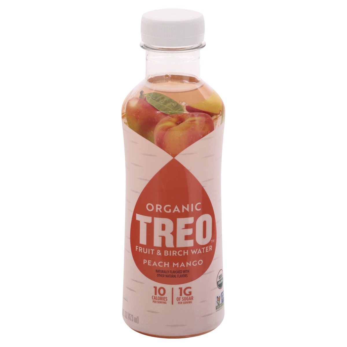 slide 1 of 9, Treo Organic Peach Mango Fruit & Birch Water 16 oz, 16 oz