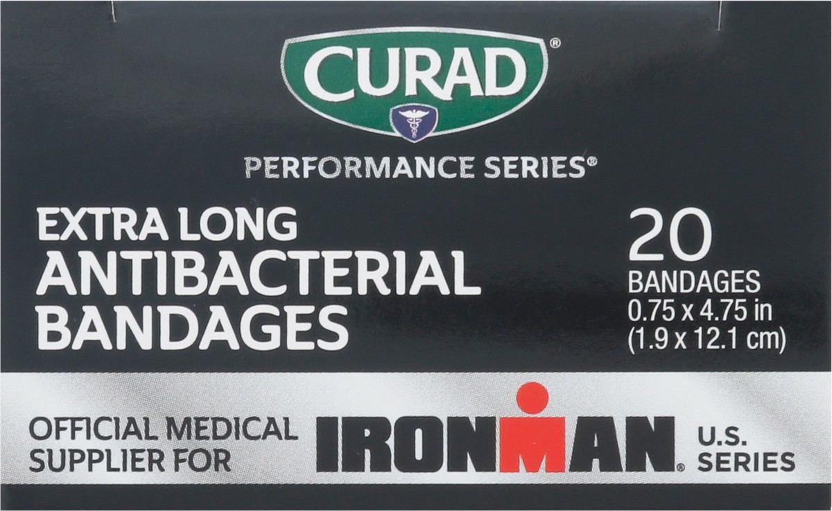 slide 10 of 11, Curad Performance Series Extra Long Antibacterial Bandages 20 ea, 20 ct