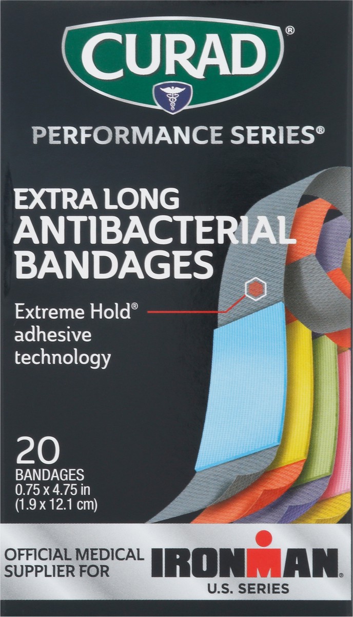 slide 3 of 11, Curad Performance Series Extra Long Antibacterial Bandages 20 ea, 20 ct