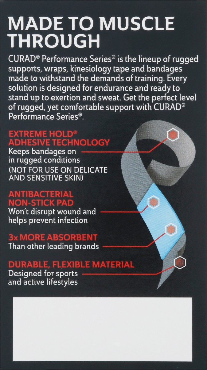 slide 7 of 11, Curad Performance Series Extra Long Antibacterial Bandages 20 ea, 20 ct