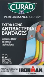 Curad Performance Series Extra Long Antibacterial Bandages 20 ea