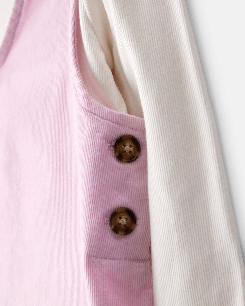 slide 3 of 6, Carter's Carters Girls Corduroy Dress Set - Pink/Ivory Multi 14, 1 ct