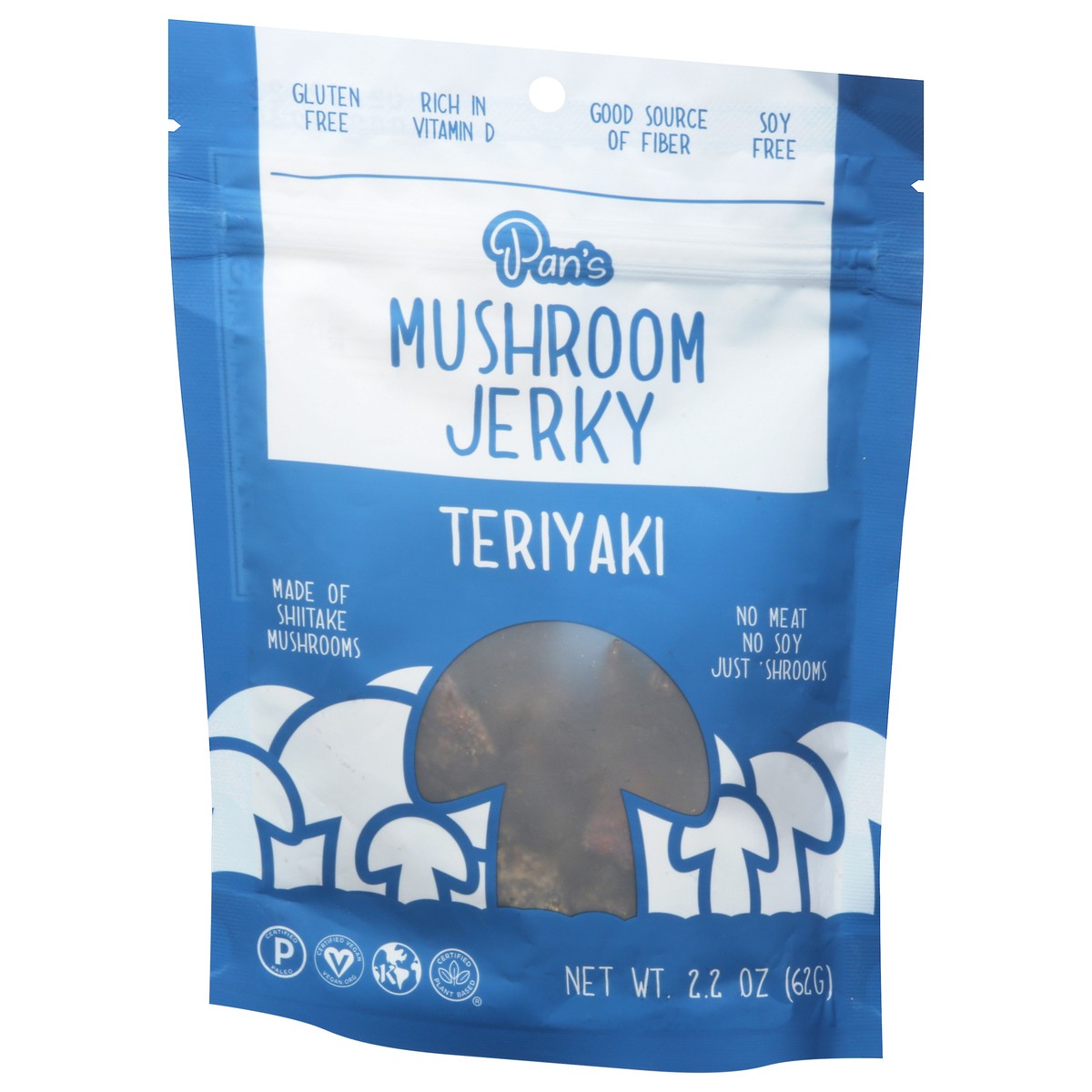 slide 6 of 13, Pan's Teriyaki Mushroom Jerky 2.2 oz, 2.2 oz