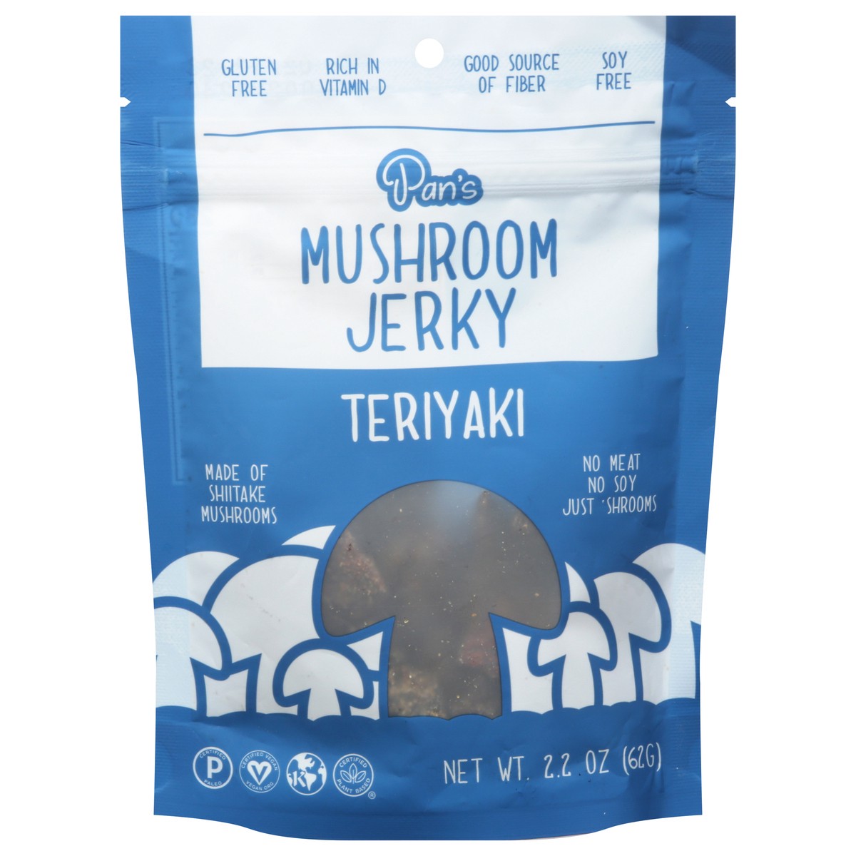 slide 1 of 13, Pan's Teriyaki Mushroom Jerky 2.2 oz, 2.2 oz
