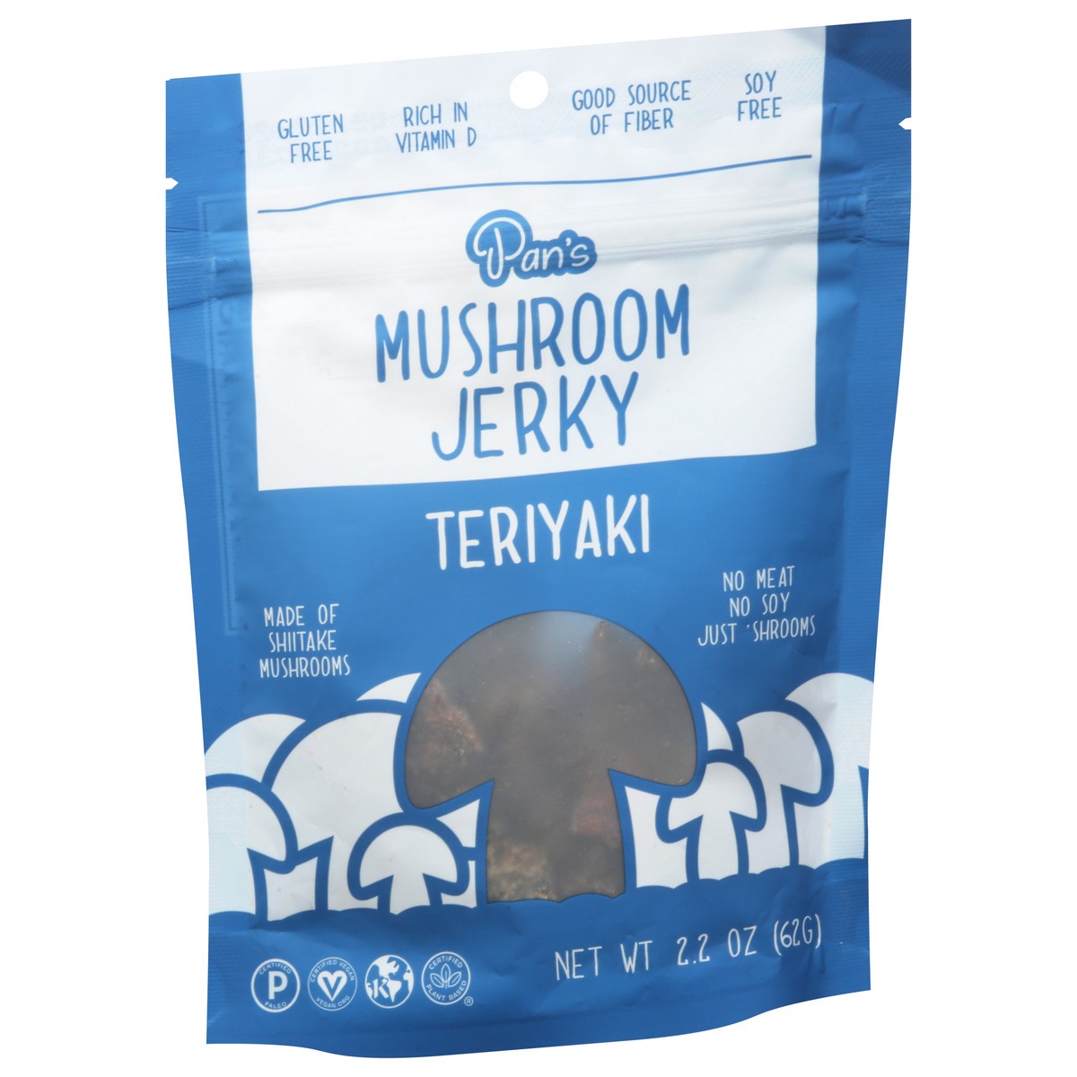slide 2 of 13, Pan's Teriyaki Mushroom Jerky 2.2 oz, 2.2 oz