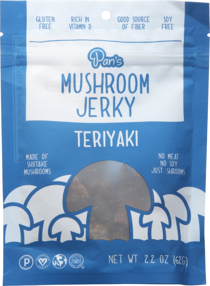slide 4 of 13, Pan's Teriyaki Mushroom Jerky 2.2 oz, 2.2 oz