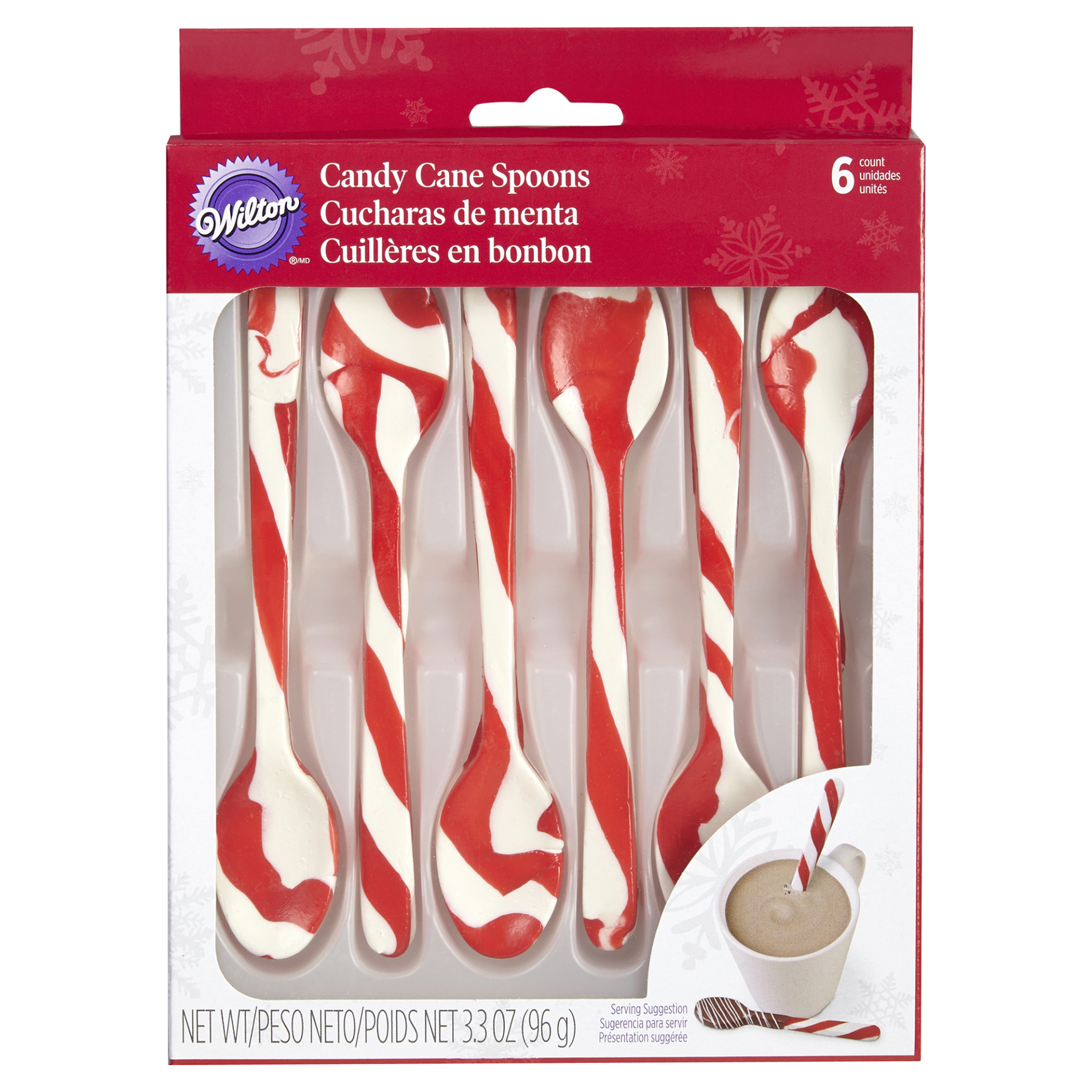 slide 1 of 1, Wilton Peppermint Candy Cane Spoons, 1 ct