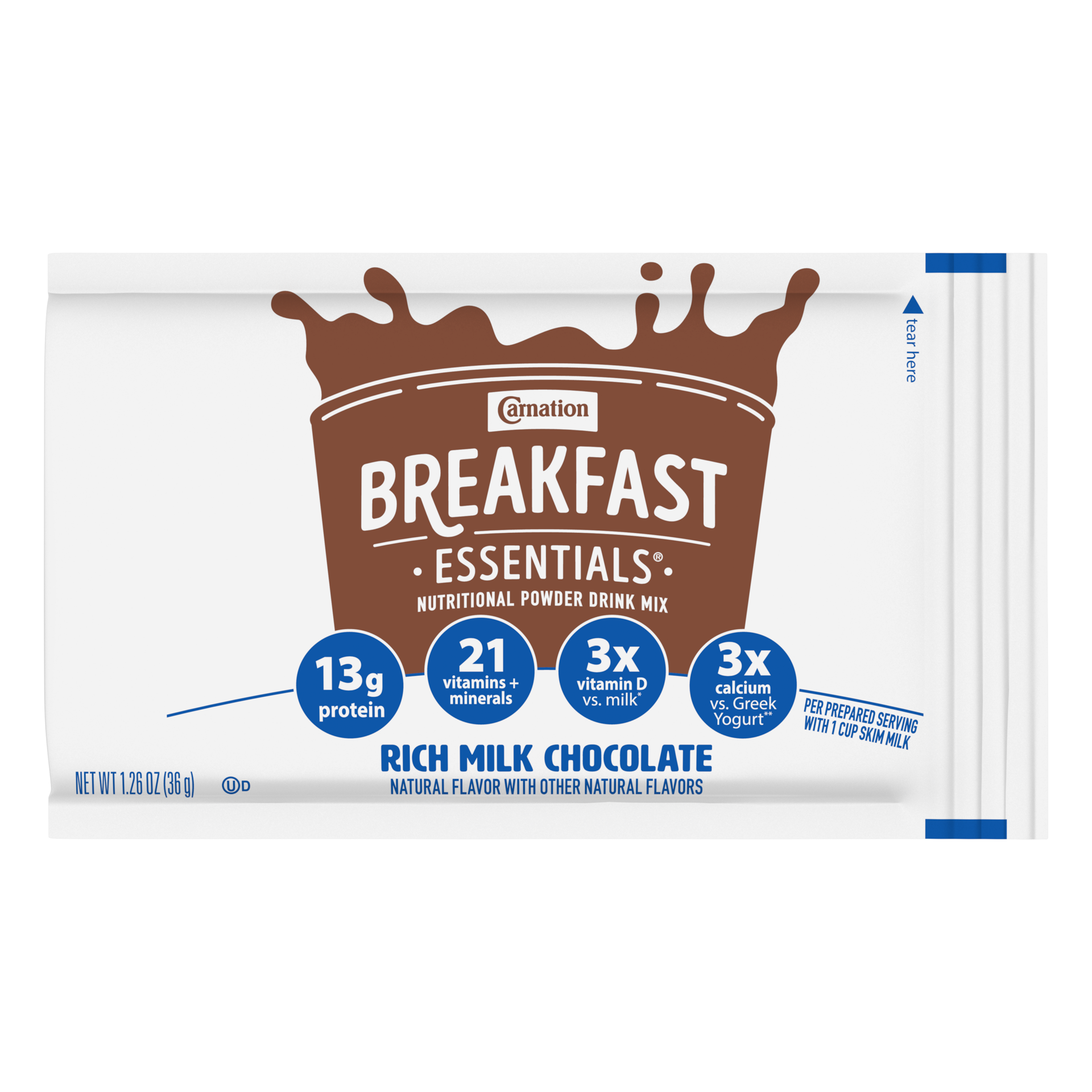 slide 1 of 5, Carnation Breakfast Essentials Powder Nutritional Shake Drink Mix Packets, Rich Milk Chocolate, 10 Count, 1.26 oz