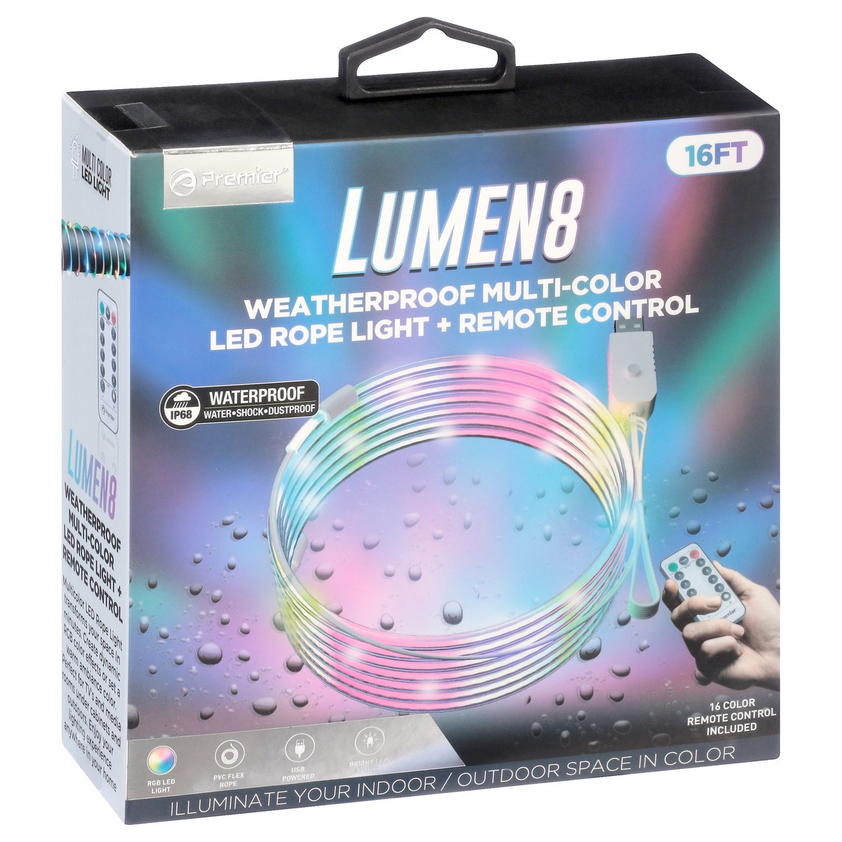 slide 2 of 11, Premier Lumen8 LED Rope Light with Remote, 16 ft