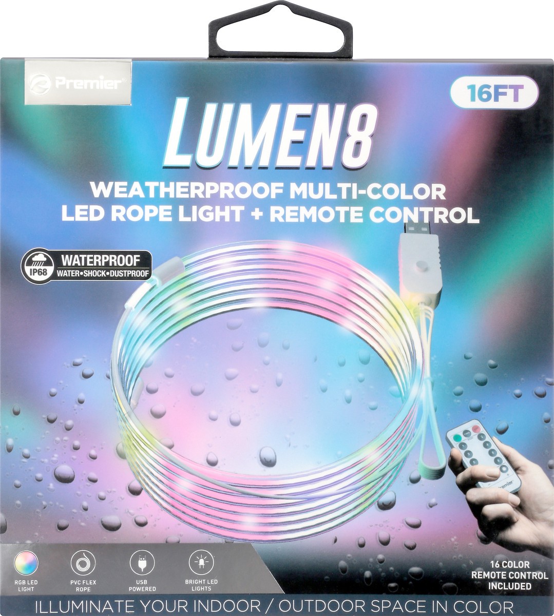 slide 1 of 11, Premier Lumen8 LED Rope Light with Remote, 16 ft