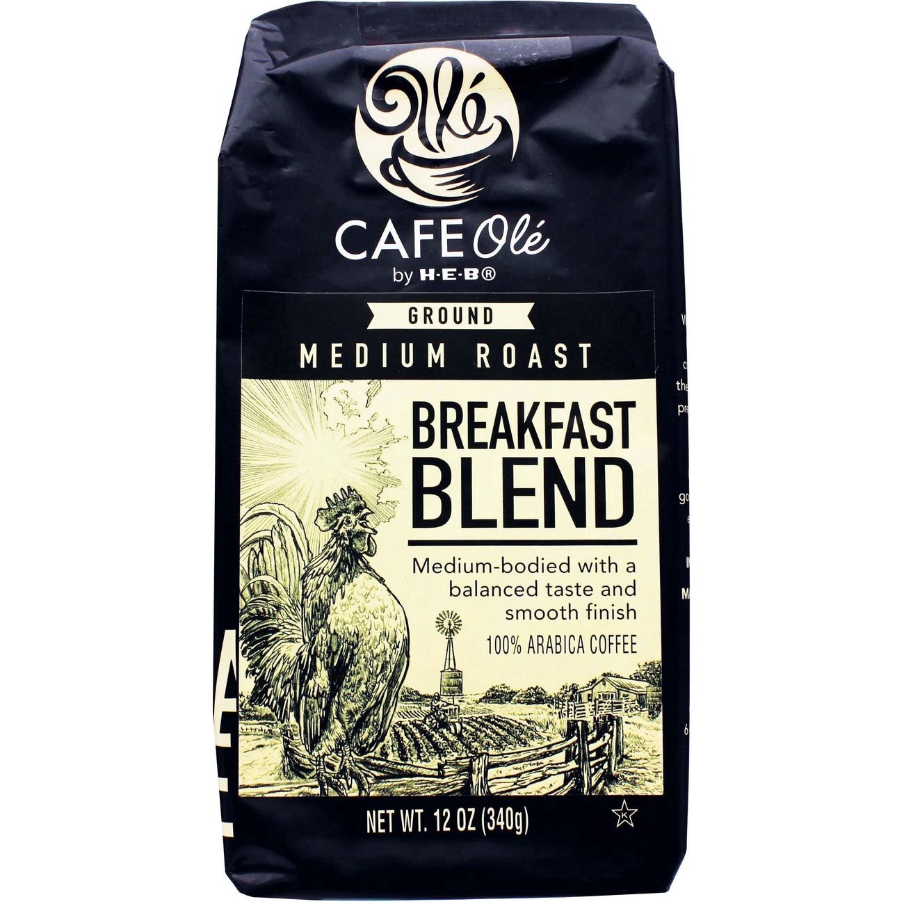slide 1 of 1, H-E-B Cafe Ole Ground Breakfast Blend Medium Roast Coffee - 12 oz, 12 oz
