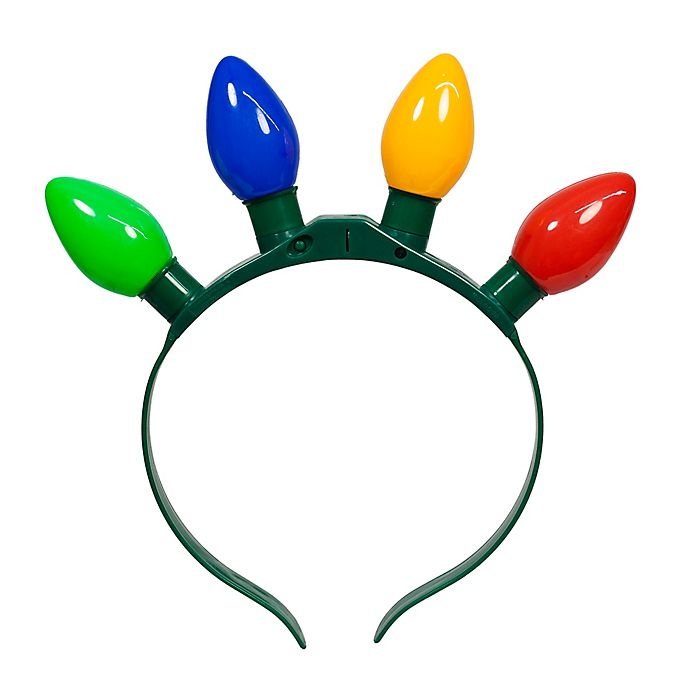 slide 1 of 2, Winter Wonderland LED Light Up Christmas Headband - Green, 1 ct