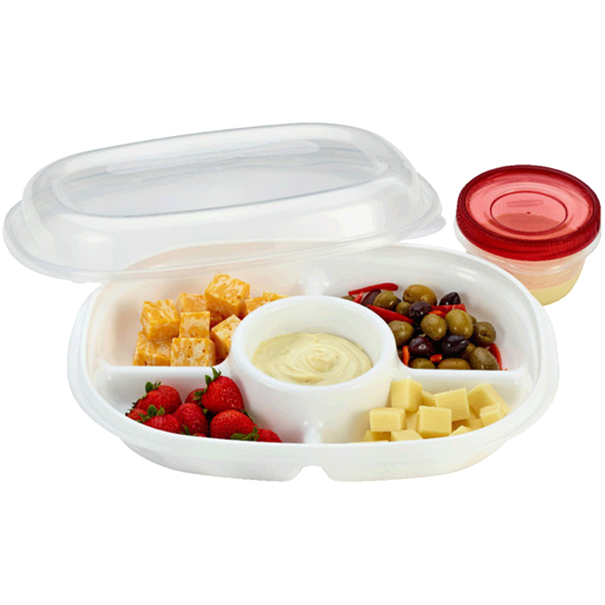 slide 1 of 3, Rubbermaid Take Along Party Platter, 1 ct