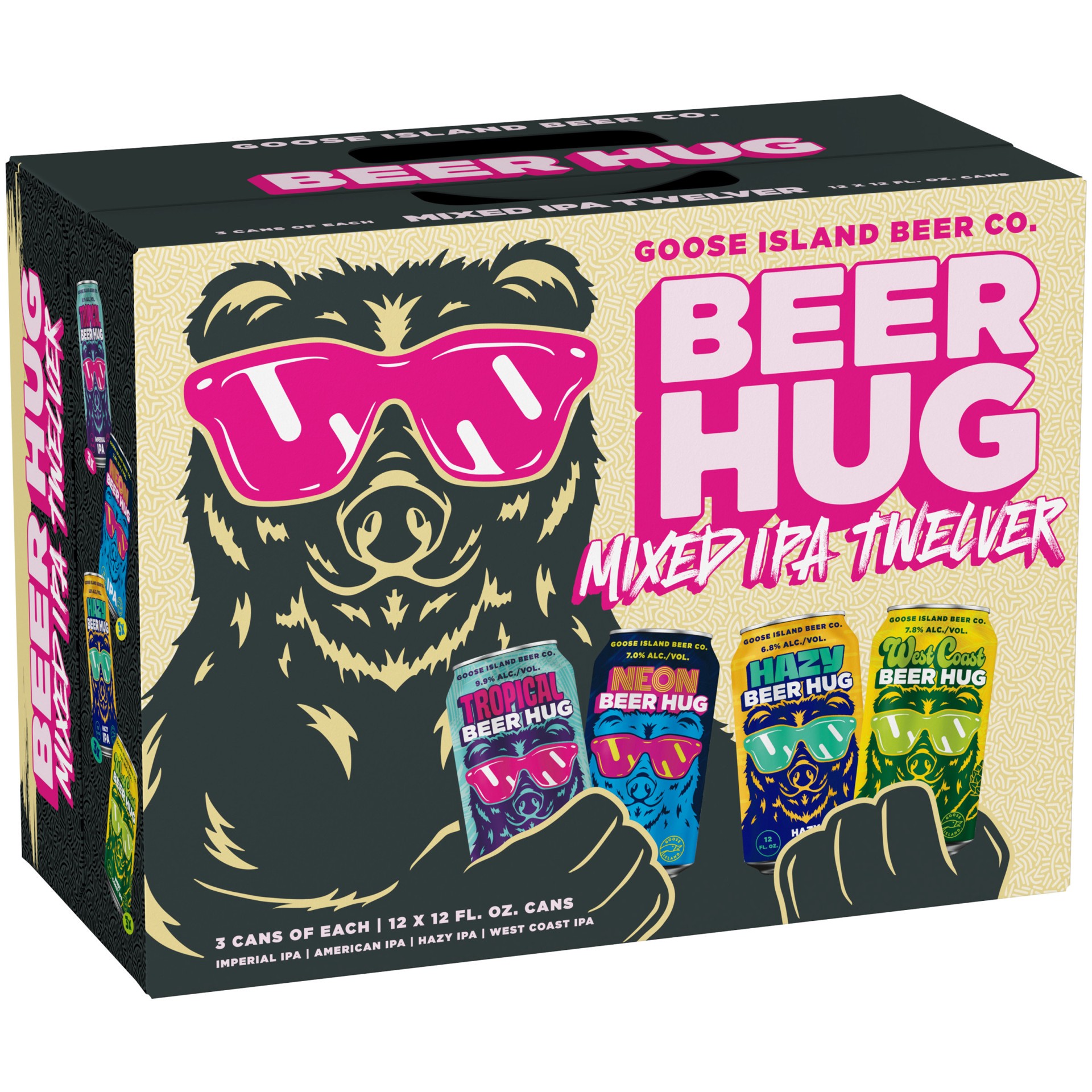 slide 1 of 1, Goose Island Beer Co. Beer Hug IPA Mixed Twelver, 12 Pack 12 fl. oz. Cans, 144 fl oz