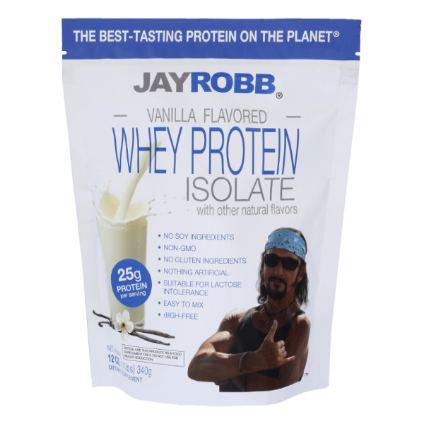 slide 1 of 1, Jay Robb Whey Protein Vanilla, 12 oz