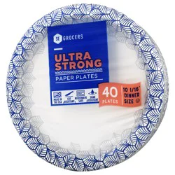 SE Grocers Paper Plates 10 1/16'' Dinner Size Ultra Strong - 40 CT