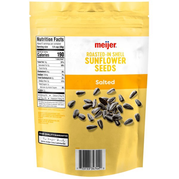 slide 3 of 5, Meijer Sunflower Seeds Salted In Shell, 5.35 oz