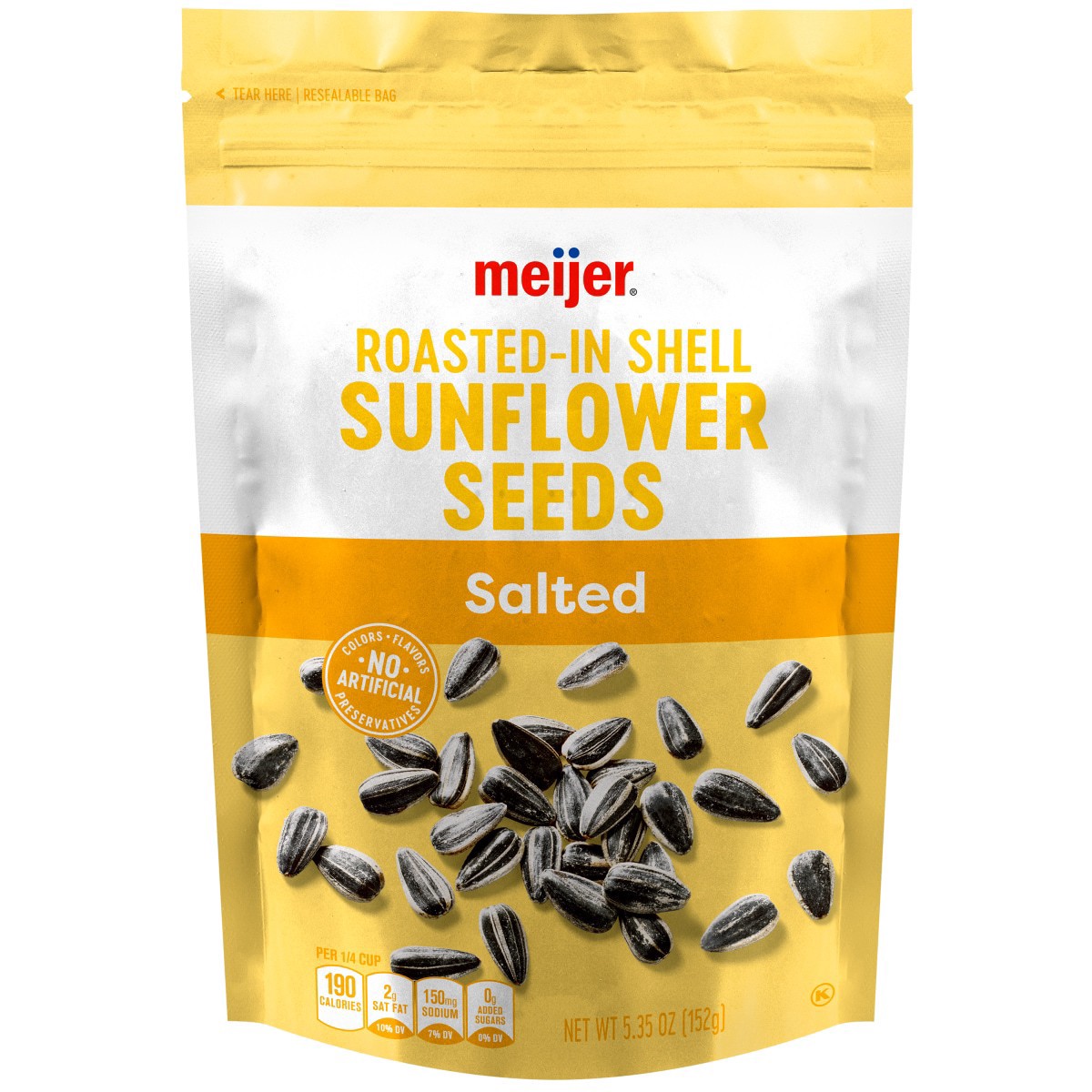 slide 1 of 5, Meijer Sunflower Seeds Salted In Shell, 5.35 oz