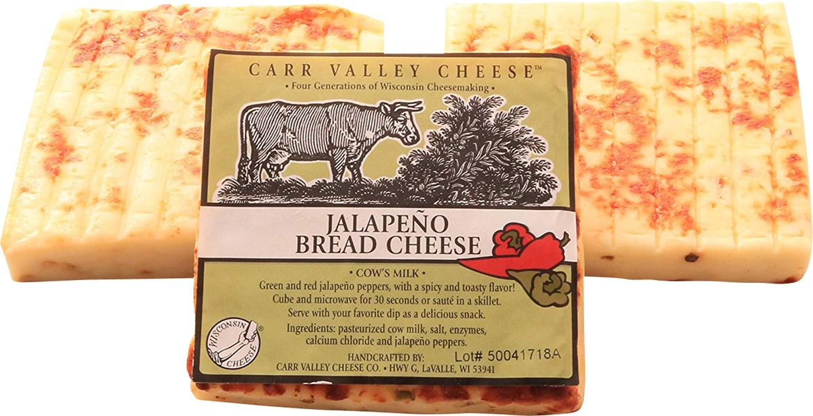 slide 1 of 1, Carr Valley Bread Cheese Jalapeno, per lb