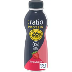 :Ratio Protein Dairy Drink, Strawberry, 26g Protein, 10.8 fl oz
