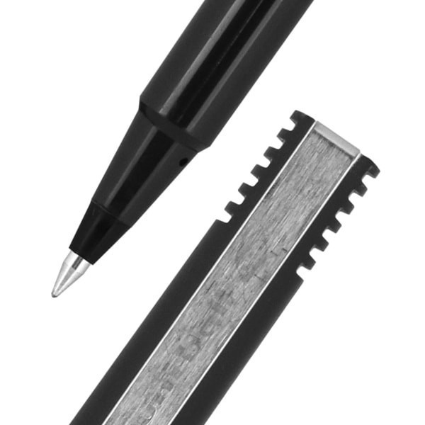 slide 7 of 9, uni-ball Rollerball Pens, Micro Point, 0.5 Mm, 80% Recycled, Black Barrel, Black Ink, Pack Of 12 Pens, 12 ct