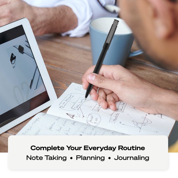 slide 3 of 9, uni-ball Rollerball Pens, Micro Point, 0.5 Mm, 80% Recycled, Black Barrel, Black Ink, Pack Of 12 Pens, 12 ct