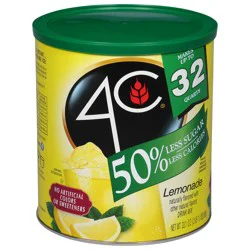4C 50% Less Sugar Lemonade Drink Mix 33.1 oz
