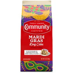 Community Coffee Coffee, Ground, Mardi Gras King Cake