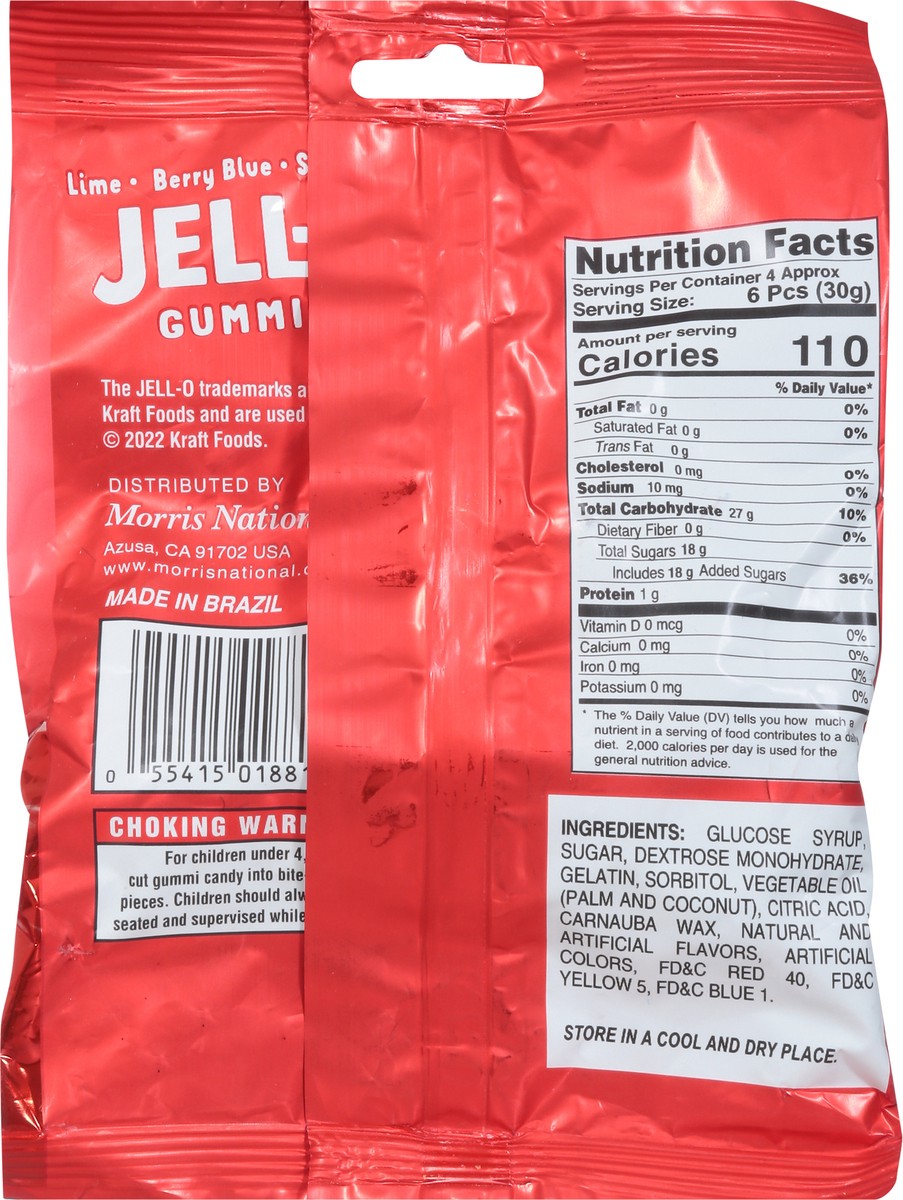 slide 5 of 9, Jell-O Lime/Berry Blue/Strawberry Gummies 4.5 oz, 4.5 oz