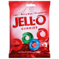 Jell-O Lime/Berry Blue/Strawberry Gummies 4.5 oz