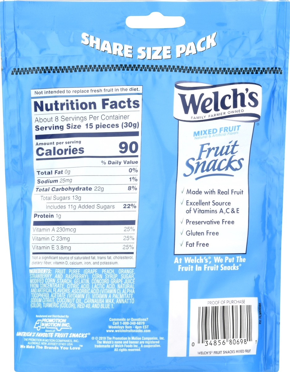 slide 3 of 9, Welch's Fruit Snacks 8oz Mixed Fruit Stand Up Bag, 8 oz