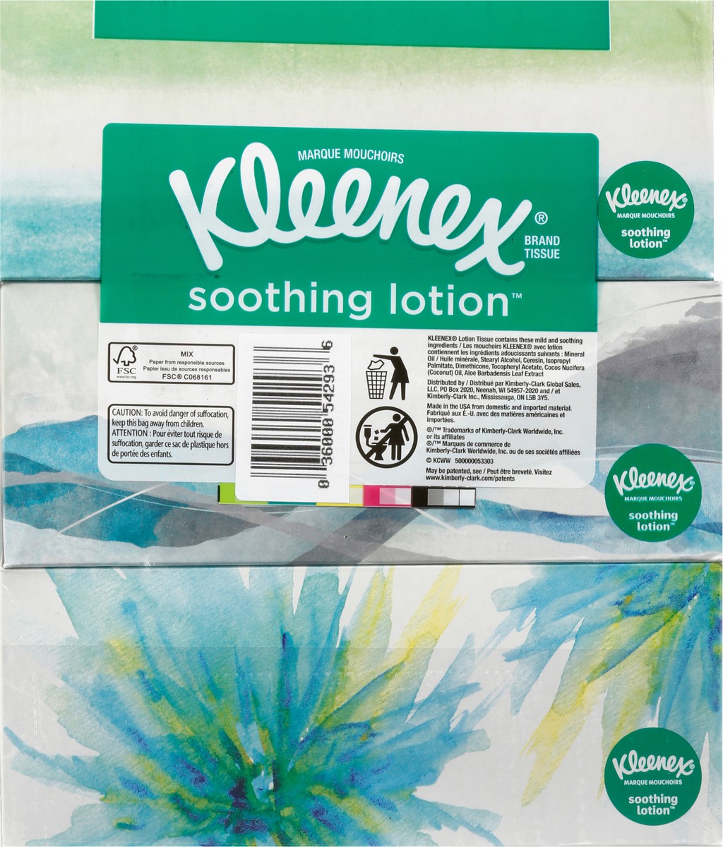 Kleenex Soothing Lotion Facial Tissues 3 Pack Flat Box 330 ct