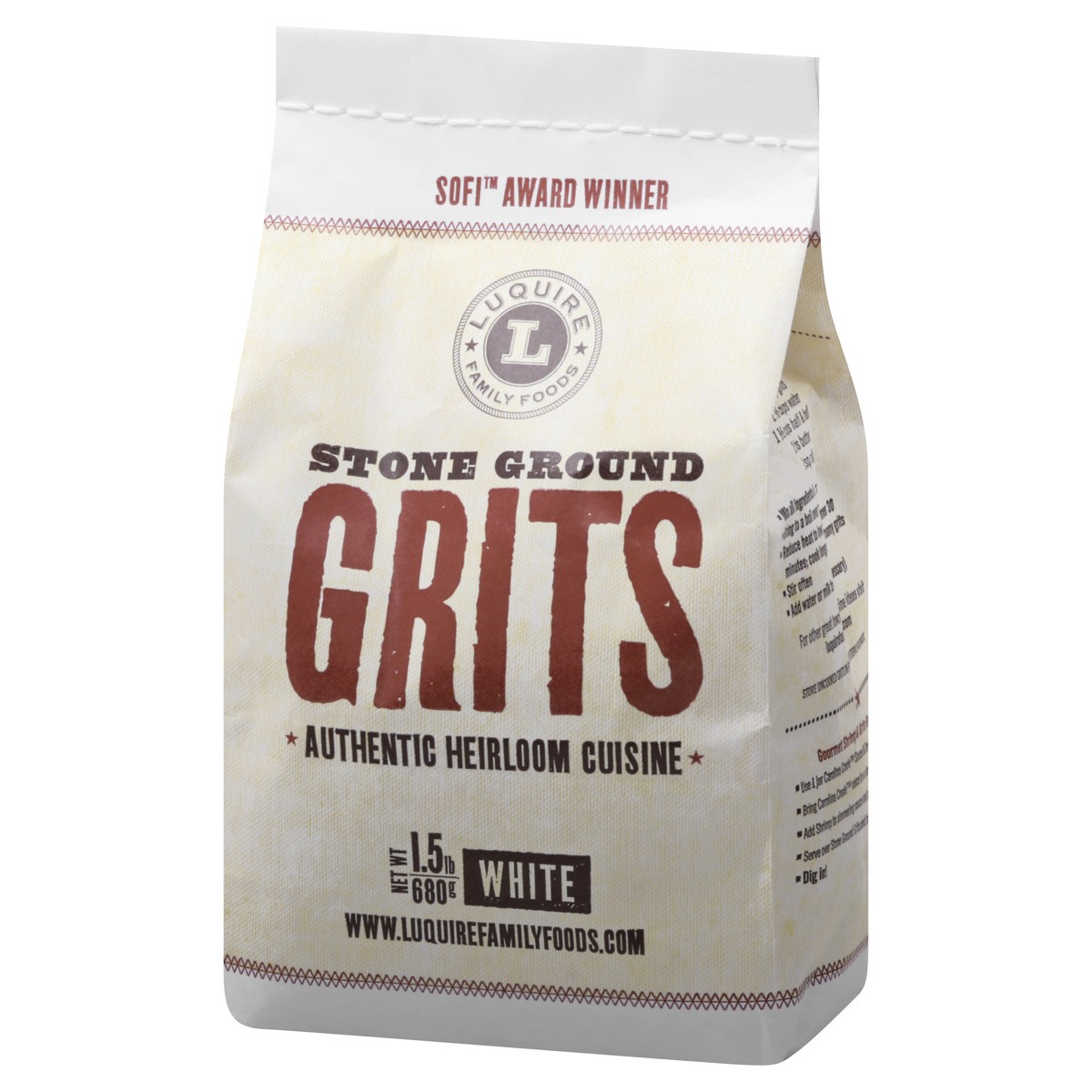 slide 7 of 13, Luquire Family Foods Stone Ground White Grits 1.5 lb, 1.5 lb