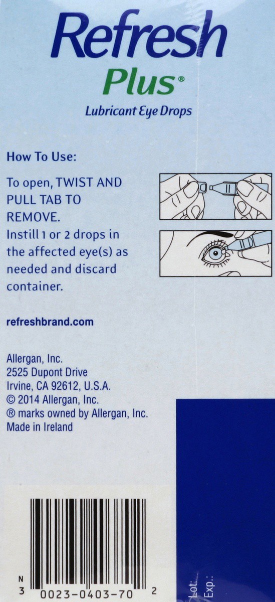 slide 6 of 7, Refresh Plus Lubricant Eye Drops, 70 ct
