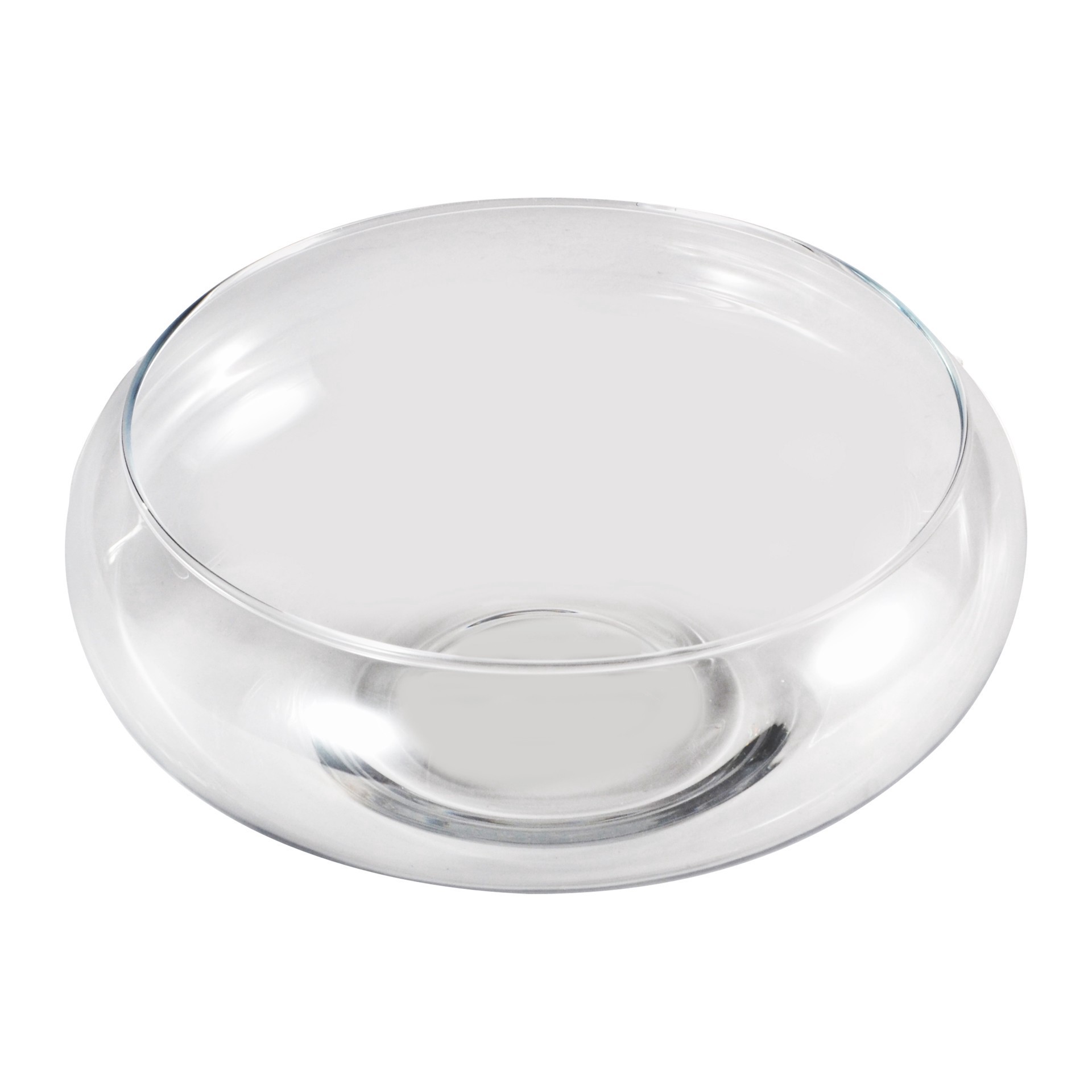 slide 3 of 3, 9.5" Clear Glass Low Bowl By Ashland, 9.6 in x 4 in