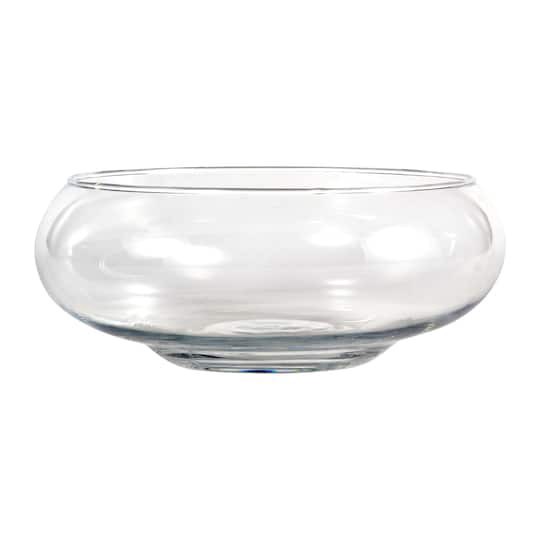 slide 1 of 3, 9.5" Clear Glass Low Bowl By Ashland, 9.6 in x 4 in
