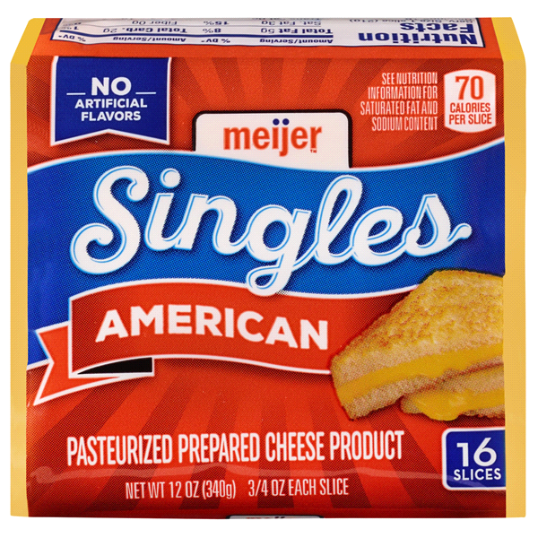 slide 1 of 1, Meijer Singles American Cheese, 12 oz